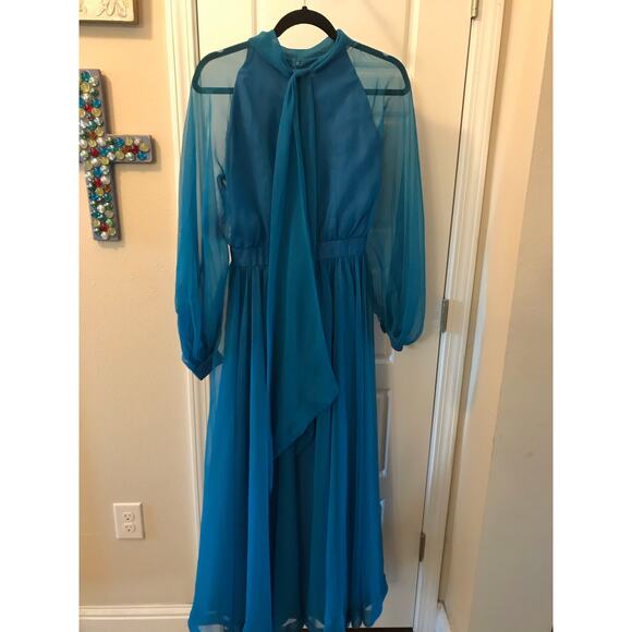 Vintage Mike Benet Formals Blue Dress Size - Picture 1 of 7